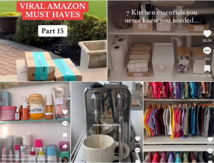 Kuvakaappauksia TikTokista ylikuluttamisesta.