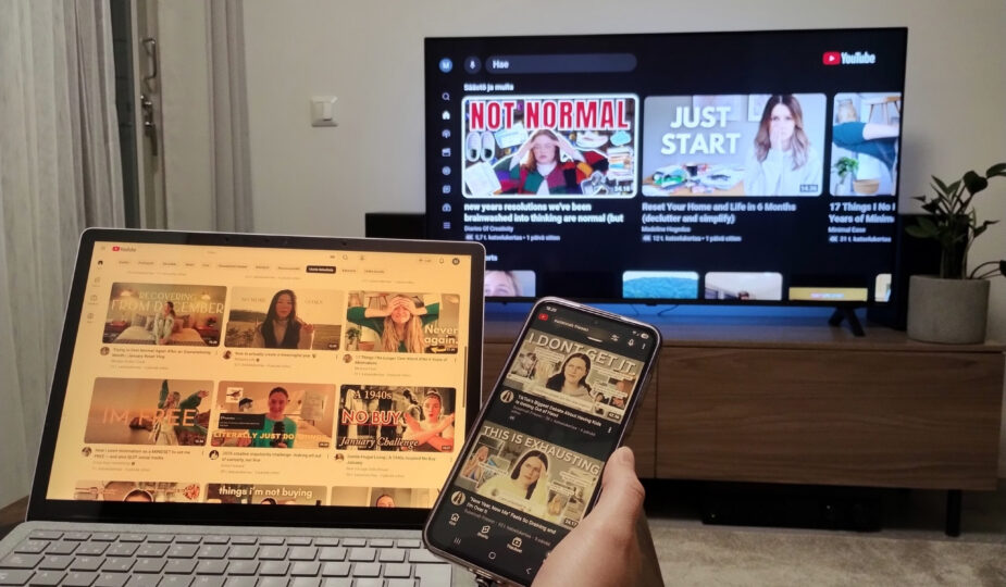 YouTube eri näytöillä